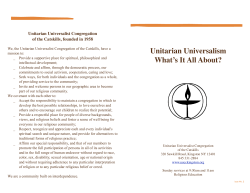 Unitarian Universalism Unitarian Universalist Congregation of the Catskills, founded in 1958
