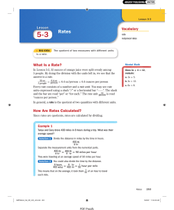 What Is a Rate? Lesson