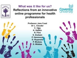 What was it like for us? Reflections from an innovative professionals