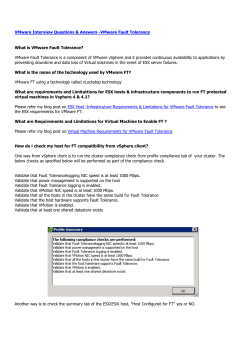 VMware Interview Questions &amp; Answers -VMware Fault Tolerance