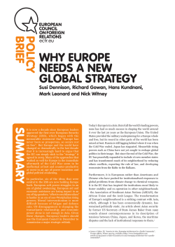 WHY EUROPE NEEDS A NEW GLOBAL STRATEGY POLICY