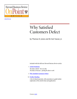 Why Satisfied Customers Defect