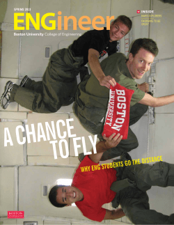 A CHANCE TO FLY WHY ENG STUDENTS GO THE DISTANCE
