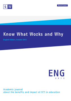 Know What Works and Why English Edition, October 2013