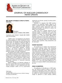 JOURNAL OF NUCLEAR CARDIOLOGY NEWS UPDATE