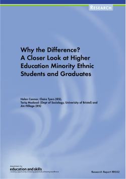 Why the Difference? A Closer Look at Higher Education Minority Ethnic