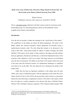 Rutger Claassen Business Ethics Quarterly