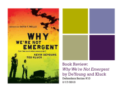 + Book Review:  Why We’re Not Emergent