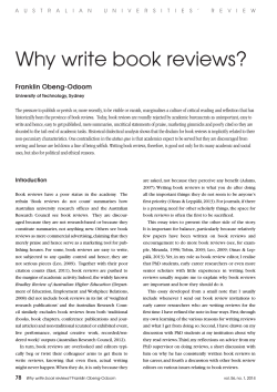 Why write book reviews? Franklin Obeng-Odoom