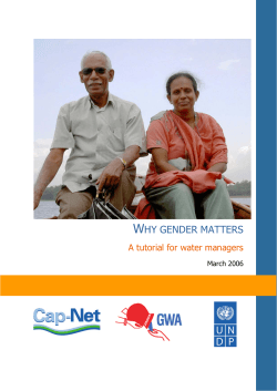 W HY GENDER MATTERS A tutorial for water managers