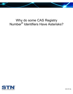 Why do some CAS Registry Identifiers Have Asterisks? Number