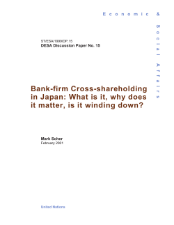Bank-firm Cross-shareholding in Japan:What is it, why does