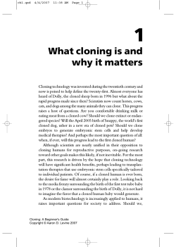 1 What cloning is and why it matters