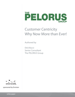 Customer Centricity Why Now More than Ever! Authored by Dick Bucci