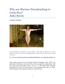 Why are Marines Disembarking in Costa Rica? Atilio Boron