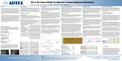 Why Is My Assay Failing? An Approach to Assay Equipment... Tanya R. Knaide, John Thomas Bradshaw, Kevin Khovananth, Keith Albert  Abstract
