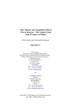 Why Merger and Acquisition (M&amp;A) Waves Reoccur - The Vicious Circle