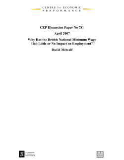 CEP Discussion Paper No 781 April 2007