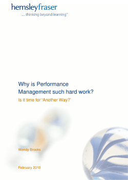 Why is Performance Management such hard work?