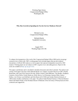 Working Paper Series Congressional Budget Office Washington, DC