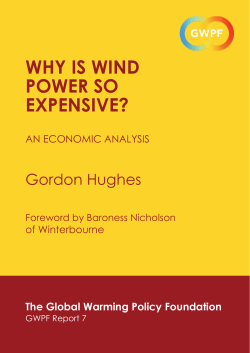 Why is Wind poWer so expensive? Gordon Hughes