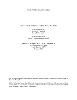 NBER WORKING PAPER SERIES Stephen Ansolabehere John M. de Figueiredo