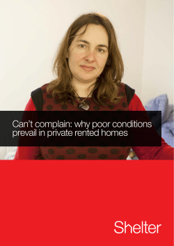 Can’t complain: why poor conditions prevail in private rented homes