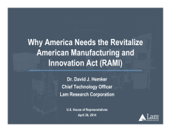 Why America Needs the Revitalize American Manufacturing and Innovation Act (RAMI)