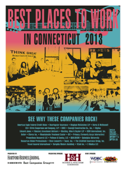 Best Places to Work IN CONNECTICUT  2013
