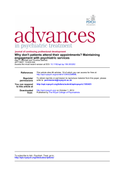 Why don't patients attend their appointments? Maintaining engagement with psychiatric services