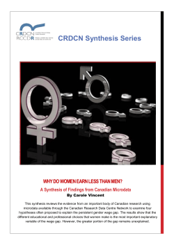 CRDCN Synthesis Series WHY DO WOMEN EARN LESS THAN MEN?