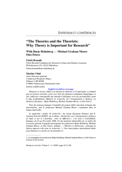 “The Theories and the Theorists: Why Theory is Important for Research” E