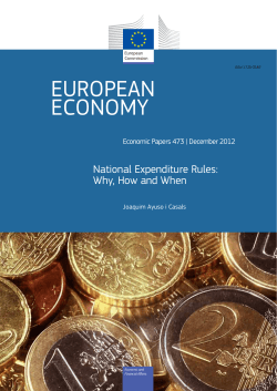 EUROPEAN ECONOMY National Expenditure Rules: Why, How and When