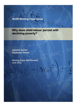 Why does child labour persist with declining poverty? NCER Working Paper Series