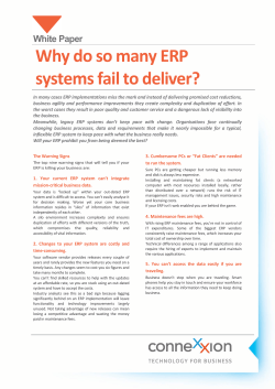 Why do so many ERP systems fail to deliver?  White Paper