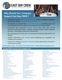 Why Should Your Company Support East Bay CREW ?