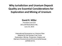 Why Jurisdiction and Uranium Deposit Quality are Essential Considerations for