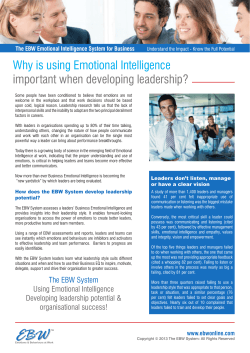 Why is using Emotional Intelligence important when developing leadership?