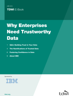 Why Enterprises Need Trustworthy Data TDWI