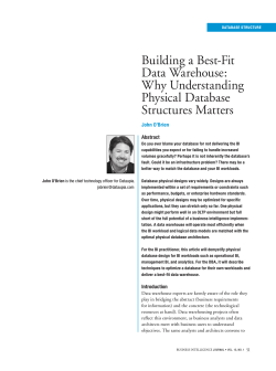 Building a Best-Fit Data Warehouse: Why Understanding Physical Database
