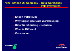 ‘The’ African Oil Company -  Data Warehouse Implementation Engen Petroleum