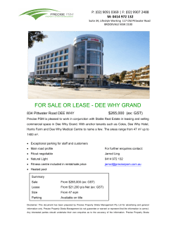 FOR SALE OR LEASE - DEE WHY GRAND