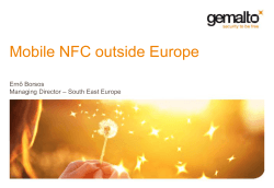 Mobile NFC outside Europe rnő Borsos E – South East Europe