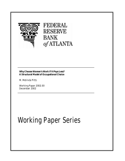 Working Paper Series  M. Melinda Pitts Working Paper 2002-30