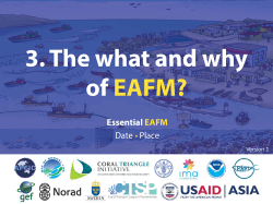 3. The what and why of EAFM? Essential