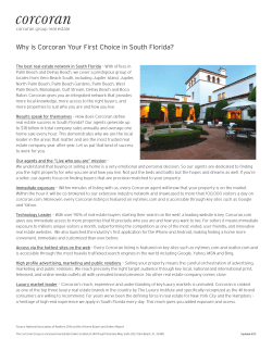 Why is Corcoran Your First Choice in South Florida?