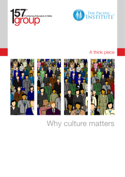Why culture matters A think piece