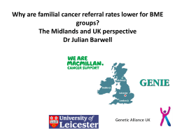 Why are familial cancer referral rates lower for BME groups?