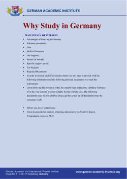 Why Study in Germany GERMAN ACADEMIC INSTITUTE