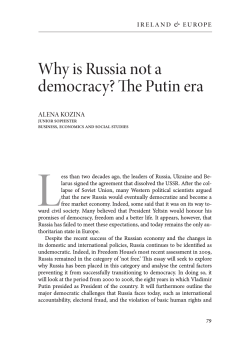 l Why is Russia not a democracy? The Putin era &amp;